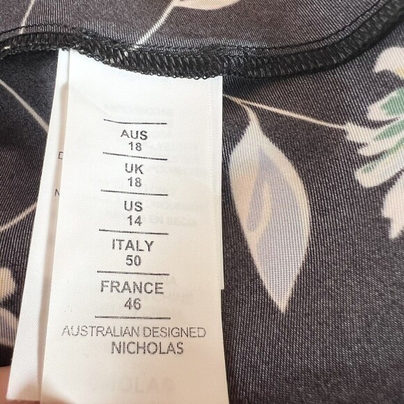 Nicholas NWOT Nina Dress Danbury Floral Maxi Black Blue Women’s 14 - Picture 10 of 16